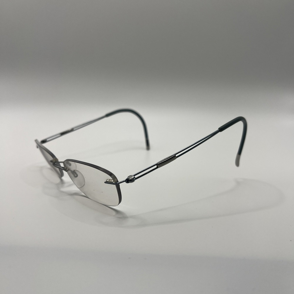 Silhouette 5227 40 6054 Titanium Light Blue Rimless Eyeglasses Frames 17 140